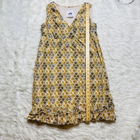 Patrick Robinson for Target V-neck Vintage Print Dress Ruffled Hem Size Large - Picture 7 of 13